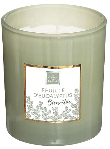 ATMOSPHERA CREATEUR D'INTERIEUR - Candela profumata maël 190g vaso di vetro foglia di eucalipto