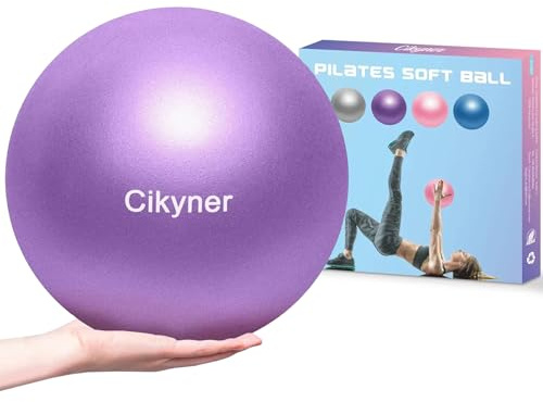 Cikyner Palla Pilates, Pelota de ejercicio pequeña 23-25cm Mini pelota de gimnasia con pajita inflable Adecuado para pilates, yoga, allenamento di tutto il corpo e miglioramento dell'equilibrio