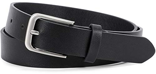 WHIPPY Women Casual Leather Belt for Jeans Pants, Fashion Ladies Waist Dress Belt (Fit Waist Size 24-30 Inches,Black)