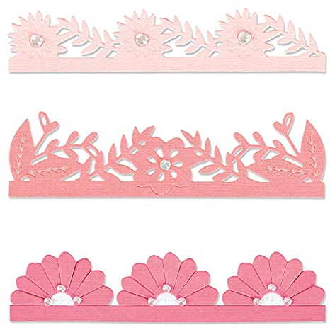 Sizzix Thinlits Stanzschablonen 3PK kräftige Blumenränder von Olivia Rose, 665472