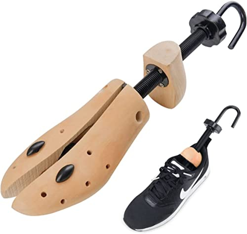 matago Extenseur De Chaussure Réglable, Longueur Et Largeur Anti-Rides, Forme d'arbre en Bois avec Pièce De Support pour Femmes Hommes, Callosités D'oignons Aux Pieds Larges,M