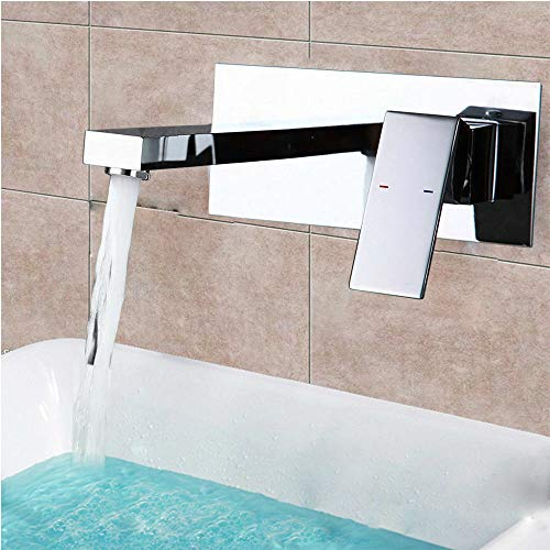 Wasserhahn, Waschtischarmatur Unterputz Badarmatur Wasserfall Wandarmatur Wandmontage Einhebel Mischbatterie für Badezimmer