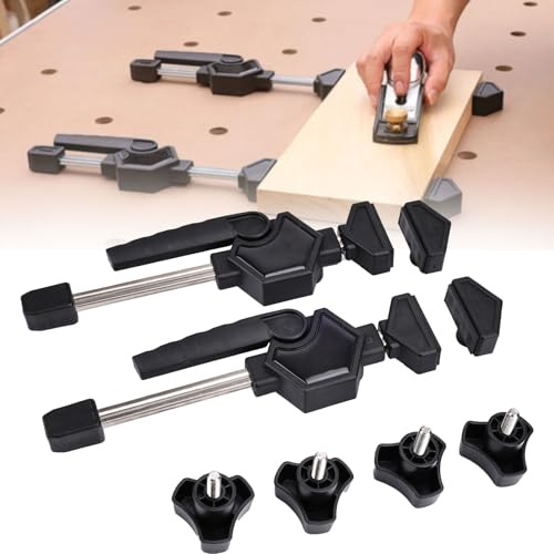 Singring Bench Dog Clamp, 3/4 Bench Dog Hole Clamps Quick Release and Heavy Duty Workbench Clamps with 170lbs, Adjustable Bench Clamps for Woodworking, Assembling, Gluing (19mm)