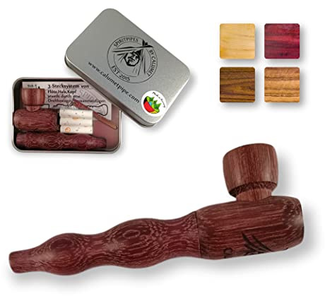 Calumet Mini Wapi - Fischietto in legno con filtro ai carboni attivi, quattro tipi di legno, prodotto in Germania (Amaranth)