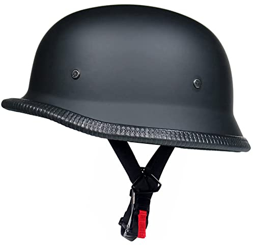 German Style Motorcycle Half Helmet, Retro Half Face Helmet for Adult Men Women DOT Approved,X-Large