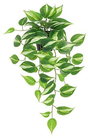 LuckyGreenery Planta falsa artificial de hiedra del diablo, potos dorados, plantas colgantes en maceta para pared, hogar, patio, decoración interior y exterior (26 pulgadas de alto)