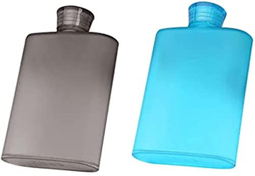 Lot de 2 flasques réutilisables en plastique anti-fuite pour le sport, les voyages, l'école