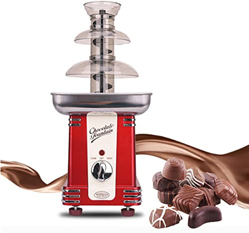 OQHAIR Máquina de Fuente de Chocolate para niños, Cascada de Fondue de Chocolate Comercial de Acero Inoxidable de 3 Niveles para Salsa Barbacoa, licores, Rancho, Queso Nacho