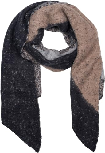 styleBREAKER Damen Web Schal Asymmetrisch 3-Farbig | 49x192 cm großes Format, wärmendes weiches Gewebe für den Winter, vielseitig drapierbar als große Schulter-Stola.