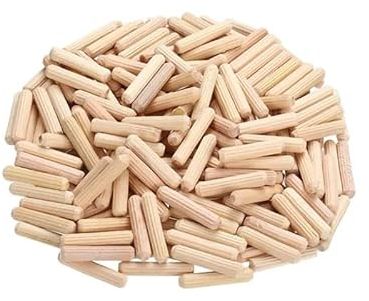Holzdübel mit gerader Maserung, for Schrank, Schublade, rund, geriffelt, for Holzarbeiten, Dübelstifte, Stangen-Set, Möbelbeschlag, Holzdübelstifte, 100 Stück (Color : 6x30mm, Size : 100pcs)
