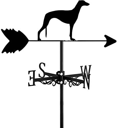 ANCNA-U Farmhouse Weather Vane Roof Mount Stainless Steel Weathervane for Garden Creative Animal Dog Puppy Direction Indicator Kit Easy Use And Install,Greyhound