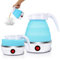 EUBSWA - Bollitore portatile da campeggio, 600 ml, pieghevole, mini bollitore elettrico in silicone per campeggio, viaggi, attività all'aperto (blu)