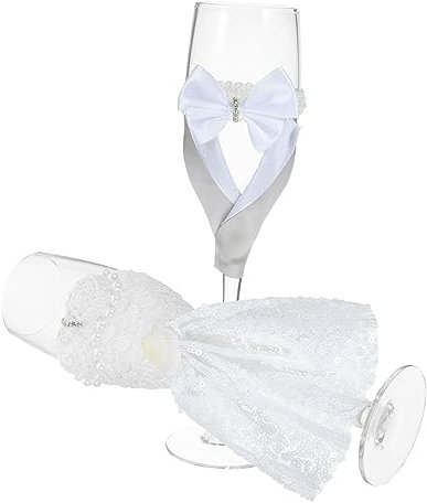 Cabilock Es Bere Es Flutes per Matrimonio Set Calice Vino Rosato Flute Sposa E Sposo Bicchieri Decorativi