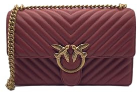 Pinko Borsa love one classic tracolla chevron 100941 A0GK B08Q ocra rosso