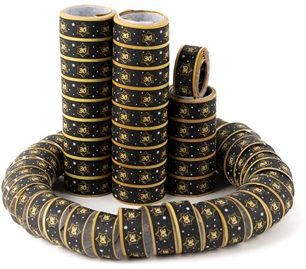 Tiwoca Deko zum 30. Geburtstag – schwarz-goldene Luftschlangen in edler Optik Zahl 30 – Stilvolle Geburtstagsdeko und elegante Geschenkideen für Junge und Mädchen
