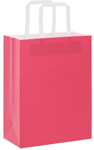 vidaXL Papiertragetaschen 50 Stk., Papiertüten mit Henkeln, Kraftpapiertüten, Geschenktüten für Einkaufen Hochzeiten Verpackungen Partys Geburtstag Weihnachten, Rosa 21x11x28cm