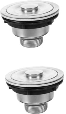 jojofuny 2pcs Modern Design Sink Drain Assembly Stainless Steel Drain Strainer Cover