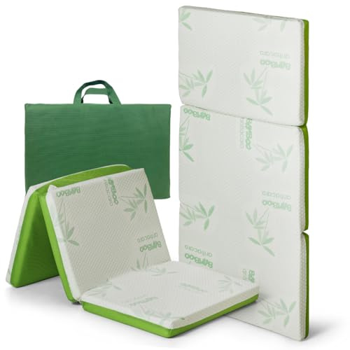 EPSELIA Materasso Lettino per Bambini Pieghevole BAMBU' BIO con Borsa per Viaggio o Campeggio, cm 60x120 H6 Certificato Antisoffoco EN16890:2017 Poliuretano con Fori CertiPUR™ OEKO-TEX®