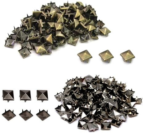 YZROHYI 200 Stück Pyramidennieten,Nieten für Leder 8 Mm,Ziernieten,Punk Nietenschmuck für Kleidung,Quadratische Nieten Metall,Studs For Clothes,Nieten Zum Aufkleben,Studs Spikes,Kupfernieten für DIY