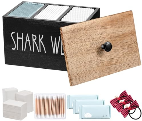 Ciieeo Tampon Organizer Aufbewahrungsbox Mit Deckel Und Herausnehmbaren Trennwänden Für Damenhygieneartikel Wattepadhalter Badezimmer Holzbox