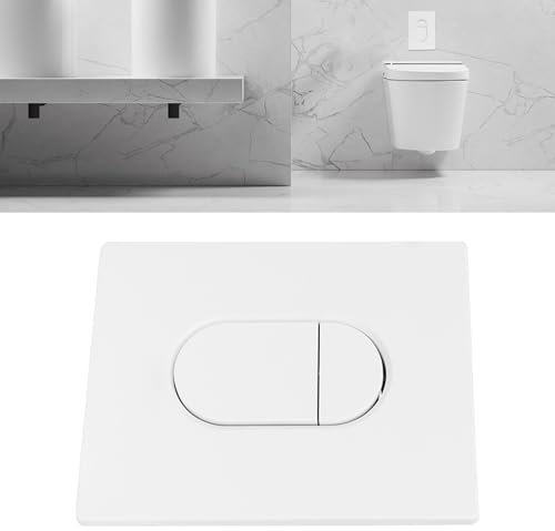 Toilet Flush Actuator Plate, 2 Volume and Start & Stop Actuation for Small Inspection Chute Vertical Mounting (Matte White)