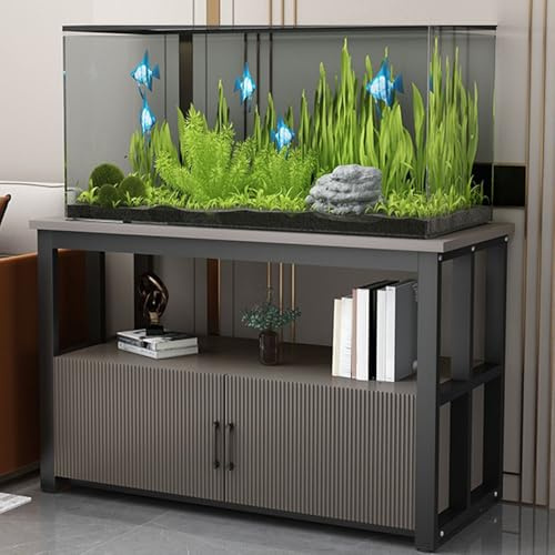 Fish Tank Stand, Metal Double Fish Tank Table Aquarium Stand Floor-standing Storage Cabinet for Fish Tank Accessories Storage,Heavy Duty Turtle Reptile Terrariums Stand Rack ,1100LBS Capacity