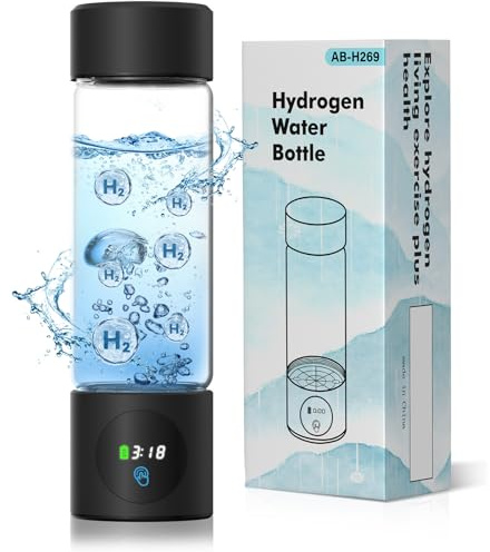Generador de botellas de agua de hidrógeno, portátil, recargable, agua de hidrógeno, máquina ionizadora de agua de hidrógeno, con tecnología SPE/PEM, para el hogar, oficina, viajes, fitness, beber