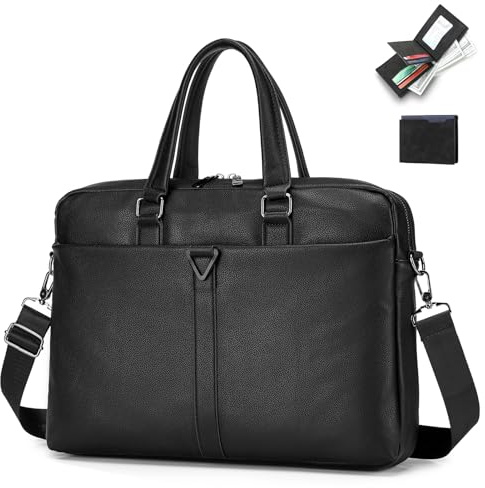 SPAHER Borsa Porta PC 15,6 Pollici in Pelle PU con Portafoglio Borsa Lavoro Messenger Computer Uomo Impermeabile con Scomparto per Laptop Borsa a Tracolla Valigetta Porta Documenti Laptop Bag
