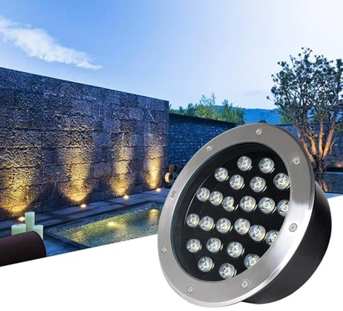 VSHENG LED Lámpara Empotrable En El Suelo Exterior Luz De Paisaje Impermeable IP66 AC85-265V Luces Subterráneas para Jardín Patio Camino Focos(White,1W)