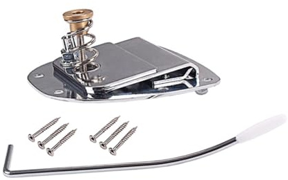 Beaupretty Puente Tremolo para Guitarra Jazz Sistema Ajustable Repuesto Duradero para Guitarras Eléctricas Clásicas Plateado Compatible