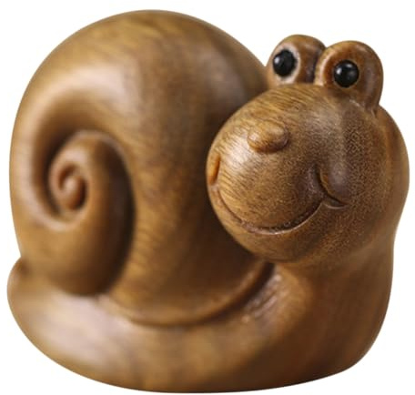 IMIKEYA Deko Schnecke Schneckenstatue für Schreibtischdeko Rustikale Kleine Schneckendekoration Liebevolles Holzhandwerk für Zuhause