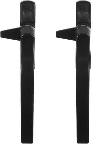 Veemoon 2Pcs Right-Hand Black Window Casement Handles for Exterior Doors and Sliding Windows Replacement Casement Accessories with Ergonomic Design for Upvc and Double Glazing