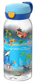 Mepal - Dricksflaska med Flipplock Campus - Locket Öppnas med en Knapptryckning - För Kolsyrade Drycker - Vattenflask - Läckagesäker och Diskmaskinssäker - 600 ml - Tropical Ocean