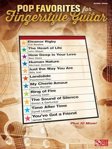 Pop Favorites For Fingerstyle Guitar: Songbook für Gitarre: Songbook Gitarre (Standardnotation und TAB)