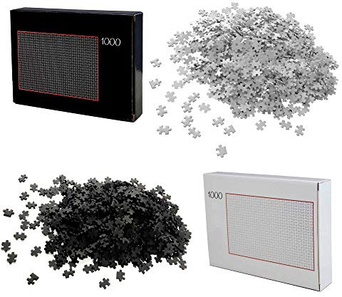 HAC24 2er Set Puzzle 1000 Teile Schwarz und Weiß Schwer Erwachsene Erwachsenenpuzzle Premiumpuzzle Geduldsspiel Erwachsene Knobelspiel