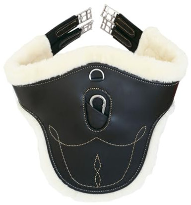 Kentucky - Bauchgurt - Wolle/Pelz - Schwarz - 115cm