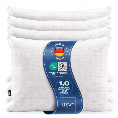 LILENO HOME Kissenfüllung 40x80 (4er Set) | Pralle Füllung für Couchkissen | & Dekokissen | Wolkenweiches Sofa Pillow 40x80 & Schlafkissen Made in Germany | Kissen Set mit Oeko-Tex Klasse 1