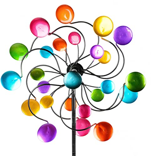 Macinino a vento in metallo da giardino, 126 cm