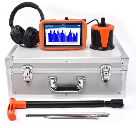 PQWT L2000 Detector de Fugas de Agua para Exteriores 5 Metros Profundidad con Sensor Medio Acústico para Tuberías en Pared y Suelo Pantalla Táctil Portátil Profesional