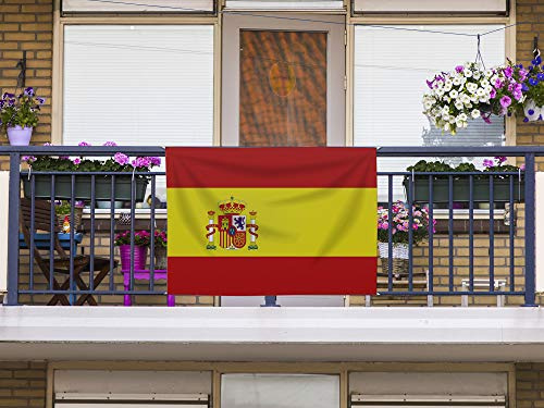 Oedim Spanische Flagge ohne Stange | 150 x 85 cm | verstärkt und mit Noppen | Flagge mit 4 Schlaufen und wasserdicht