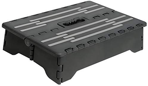 GeKLok Folding Step Stool,Portable Half Step Stool Mobility Aid for Elderly, Non Slip Disability Stepping Platform for Doorstep,Bathroom,Toilet, Black, 38 x 22 x 13 cm