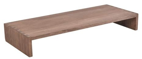 KIRIGEN Monitor Stand Wooden -Desk Stand Wood for Computer/Laptop/TV Printer - Monitor Arms & Stands Desk Riser for Office Organizers -Desktop Workspace lenth 39cm Dark Brown