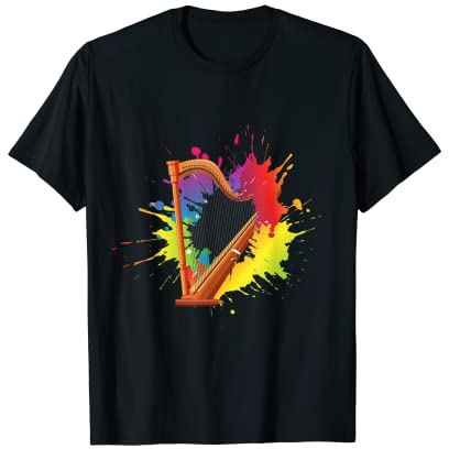 Instrument Musik Harfenspieler abstrakt Harfe T-Shirt