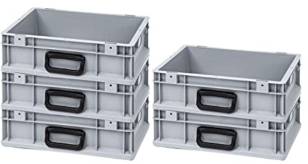 SparSet 5x Eurobox NextGen Portable Uno | HxBxT 12x30x40cm | 11 Liter | Eurobehälter, Transportbox, Transportbehälter, Stapelbehälter