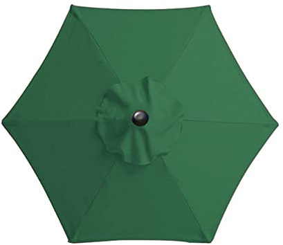 Dark Green Umbrella Replacement Fabric - Anti-UV Canopy Cover for Outdoor Table Umbrellas (3M 6 Ribs)