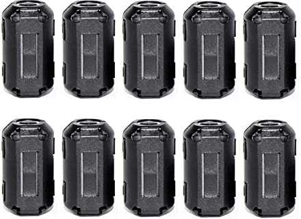TOJOIN Ferritperlen zum Anklippen auf Ferritkern, RFI, EMI-Rauschunterdrücker, Ferritringe, Kabelclip für Telefon, TV, Lautsprecher, USB-Radio, Audio-Ausrüstung, 5 mm Innendurchmesser, Schwarz, 20