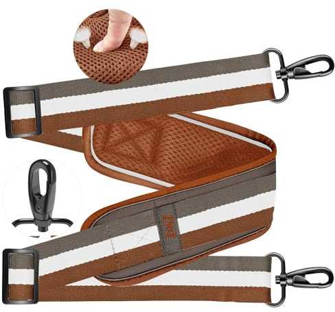 ZINZ Ultra Tjock axelrem,med fast pad 76 universal väskrem, med andningsbar kudde och dubbla balanserade justerbara spännen, för bärbar datorväska Messenger Bag Crossbody etc,Stripe-YWG