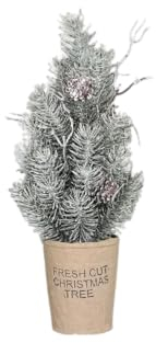 aplanta Künstlicher Tannenbaum - Rachel | 30 cm, beeist, im Pappmache Topf, für drinnen, Kunstbaum, wie echt, Allergiker geeignet, pflanzliche Dekoration Praxis, Office & Wohnzimmer