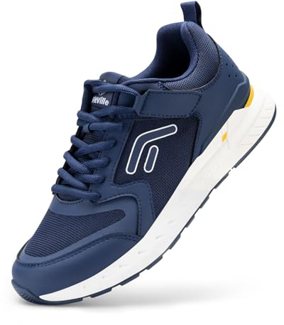 FitVille Mens Lightweight Trainers Extra Wide Fit Comfortable Running Sneakers Rebound Core V7 for Plantar Fasciitis Flat Feet
