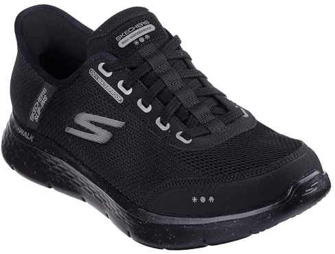 Skechers Go Walk Flex Herren Turnschuhe, Svart textil, 45 EU